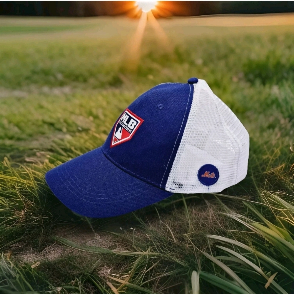 New York Mets MLB Network Mesh Trucker Snapback Hat Cap SGA Men Women Blue White